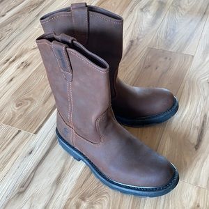 Men’s brown leather wolverine work boot size 9 1/2